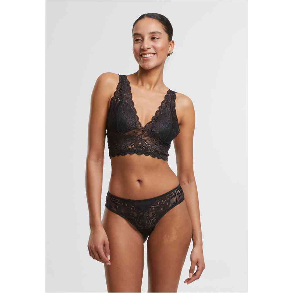Urban Classics - Allover Lace Padded BH - Zwart